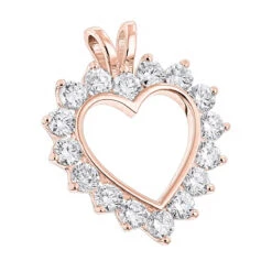 14K White Gold Round Diamond Open Heart Pendant For Women 1.9ct -Its Hot Jewelry Shop 14k gold round diamond open heart pendant for women 19ct ro