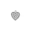 14K White Gold Round Diamond Pave Heart Pendant 0.22ct