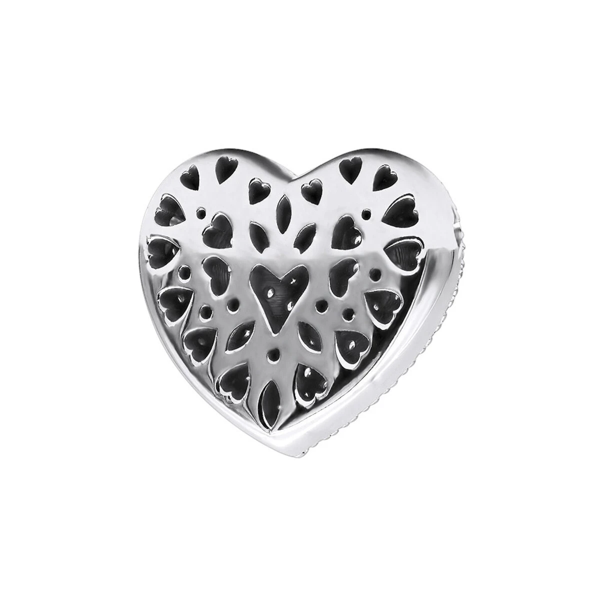 14K White Gold Round Diamond Pave Heart Pendant 1.21ct 6 14K White Gold Round Diamond Pave Heart Pendant 1.21ct - Image 4