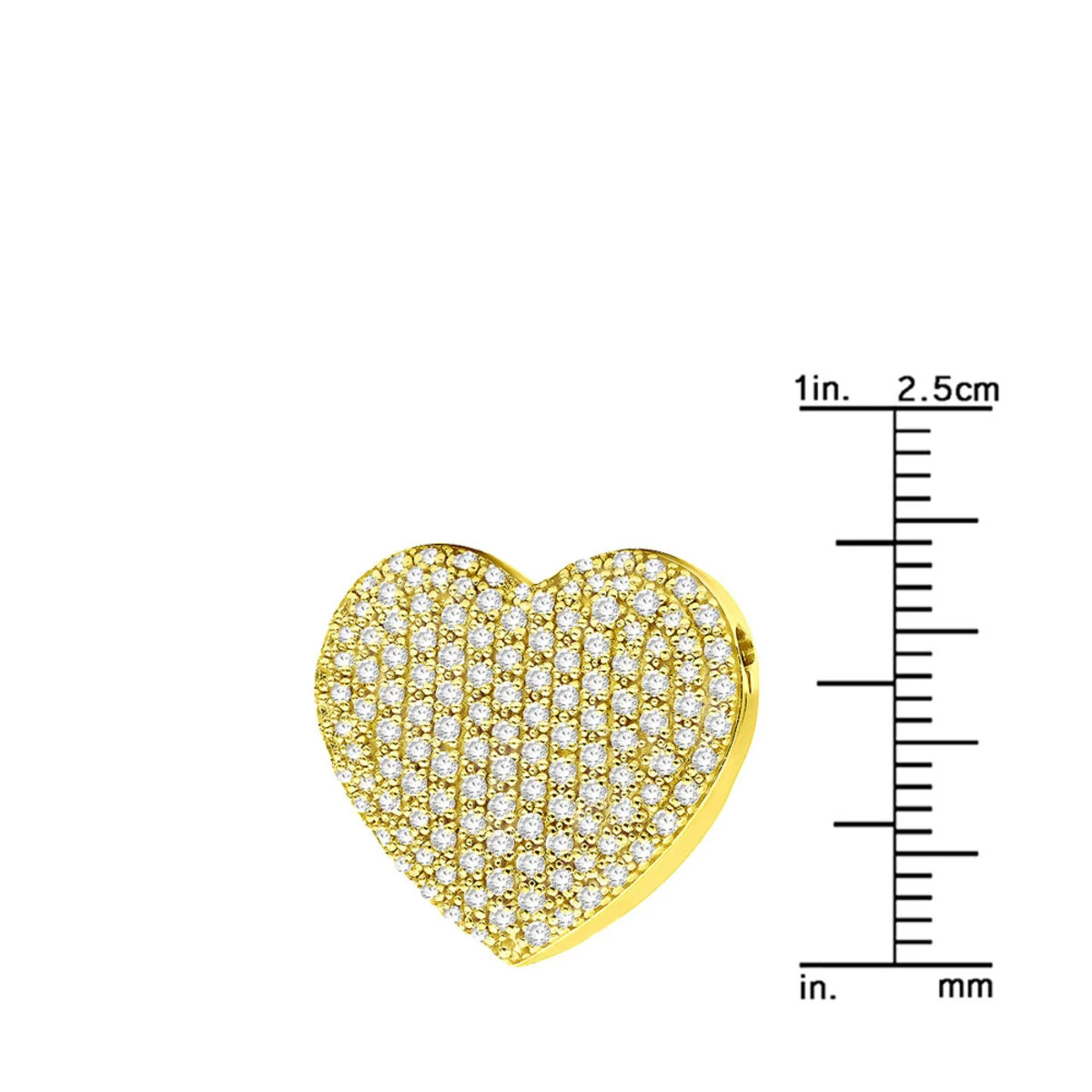 14K White Gold Round Diamond Pave Heart Pendant 1.21ct 10 14K White Gold Round Diamond Pave Heart Pendant 1.21ct - Image 8