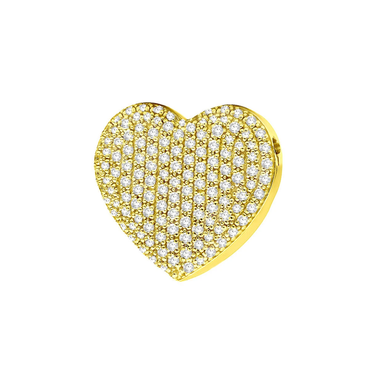 14K White Gold Round Diamond Pave Heart Pendant 1.21ct 4 14K White Gold Round Diamond Pave Heart Pendant 1.21ct - Image 2
