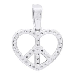 14K White Gold Round Diamond Peace Sign Heart Pendant 0.63ct 13 14K White Gold Round Diamond Peace Sign Heart Pendant 0.63ct -Its Hot Jewelry Shop 14k gold round diamond peace sign heart pendant 063ct p 27782 backwh