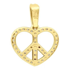 14K White Gold Round Diamond Peace Sign Heart Pendant 0.63ct 14 14K White Gold Round Diamond Peace Sign Heart Pendant 0.63ct -Its Hot Jewelry Shop 14k gold round diamond peace sign heart pendant 063ct p 27782 backye