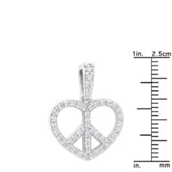 14K White Gold Round Diamond Peace Sign Heart Pendant 0.63ct 17 14K White Gold Round Diamond Peace Sign Heart Pendant 0.63ct -Its Hot Jewelry Shop 14k gold round diamond peace sign heart pendant 063ct p 27782 rulerwh