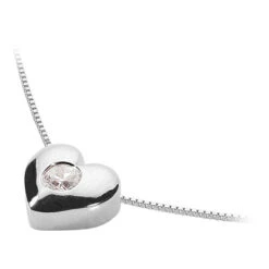 14K White Gold Round Diamond Puffed Heart Pendant 0.10ct -Its Hot Jewelry Shop 14k gold round diamond puffed heart pendant 010ct p 27708 back white 20220426