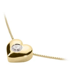 14K White Gold Round Diamond Puffed Heart Pendant 0.10ct -Its Hot Jewelry Shop 14k gold round diamond puffed heart pendant 010ct p 27708 back yellow 20220426