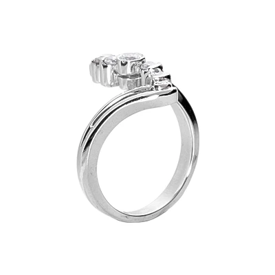 14K White Gold Round Diamond Right Hand Ladies Ring 0.42ct 5 14K White Gold Round Diamond Right Hand Ladies Ring 0.42ct - Image 3