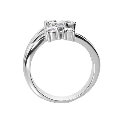 14K White Gold Round Diamond Right Hand Ladies Ring 0.59ct 5 14K White Gold Round Diamond Right Hand Ladies Ring 0.59ct - Image 3