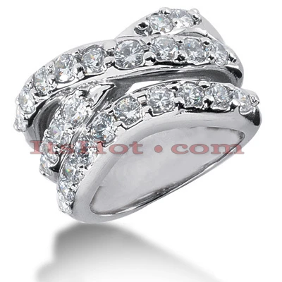 14K White Gold Round Diamond Right Hand Ring 2.25ct 3 14K White Gold Round Diamond Right Hand Ring 2.25ct