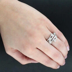 14K White Gold Round Diamond Right Hand Women's Ring 0.60ct -Its Hot Jewelry Shop 14k gold round diamond right hand womens ring 060ct p 29811bod