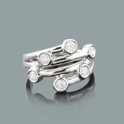 14K White Gold Round Diamond Right Hand Women's Ring 0.60ct -Its Hot Jewelry Shop 14k gold round diamond right hand womens ring 060ct p 29811box