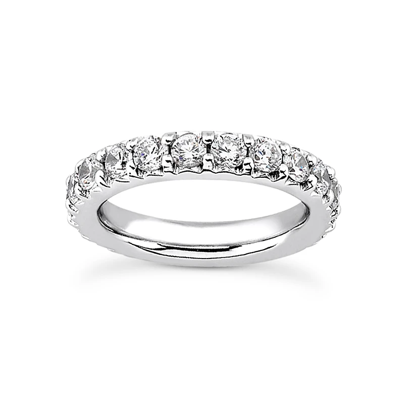 Thin 14K White Gold Round Diamonds Eternity Band 0.64ct 3 Thin 14K White Gold Round Diamonds Eternity Band 0.64ct