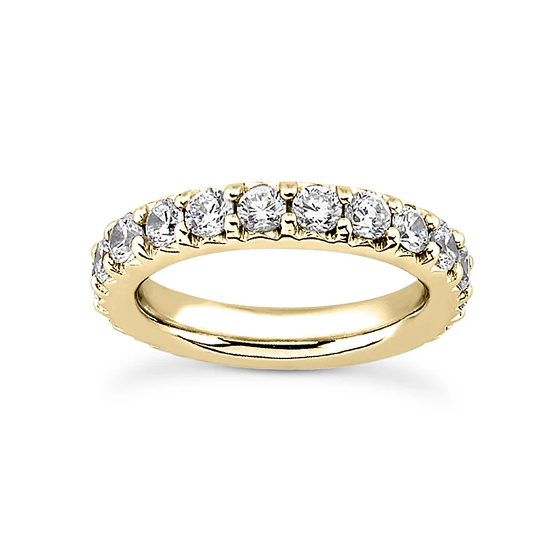 Thin 14K White Gold Round Diamonds Eternity Band 0.64ct 4 Thin 14K White Gold Round Diamonds Eternity Band 0.64ct - Image 2