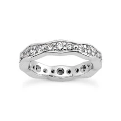 14K White Gold Round Diamonds Eternity Ring 0.88ct