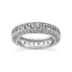 14K White Gold Round Diamonds Eternity Ring 2.06ct