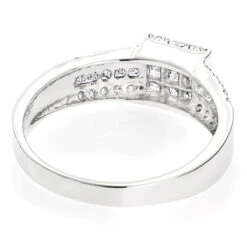 14K White Gold Round Princess Cut Diamond Ring 1.25ct Wedding Band -Its Hot Jewelry Shop 14k gold round princess cut diamond ring 130ct p 6675 backwh