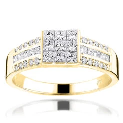 14K White Gold Round Princess Cut Diamond Ring 1.25ct Wedding Band -Its Hot Jewelry Shop 14k gold round princess cut diamond ring 130ct p 6675 ye