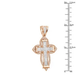 14K Rose Gold Round Princess Diamond Cross Pendant 2.14ct 13 14K Rose Gold Round Princess Diamond Cross Pendant 2.14ct -Its Hot Jewelry Shop 14k gold round princess diamond cross pendant 214ct p 6604 rulerro