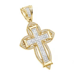 14K Rose Gold Round Princess Diamond Cross Pendant 2.14ct 10 14K Rose Gold Round Princess Diamond Cross Pendant 2.14ct -Its Hot Jewelry Shop 14k gold round princess diamond cross pendant 214ct p 6604 ye