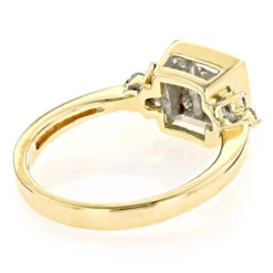 14K Yellow Gold Round & Princess Diamond Engagement Ring 1.03 -Its Hot Jewelry Shop 14k gold round princess diamond engagement ring 103 p 5735 backye