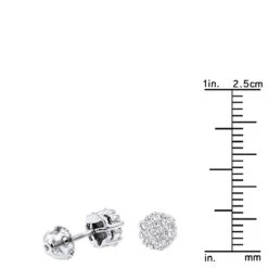 14K White Gold Round Prong Diamond Cluster Earrings 0.63ct -Its Hot Jewelry Shop 14k gold round prong diamond cluster earrings 063ct p 5811 rulerwh 20201023