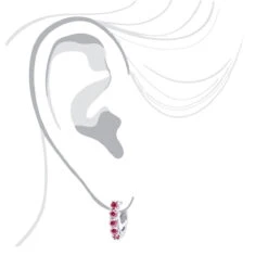 14K Yellow Gold Ruby Hoop Earrings 1/2 Inch 1 Carat Small Huggies -Its Hot Jewelry Shop 14k gold ruby hoop earrings 1 2 inch 1 carat small huggies body white 1