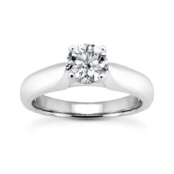 14K White Gold Six-Prong Solitaire Engagement Ring 0.40ct 1.90mm