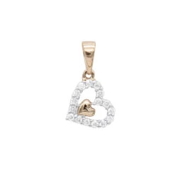 14K Yellow Gold Small Diamond Heart Pendant For Women By Luxurman -Its Hot Jewelry Shop 14k gold small diamond heart pendant for women by luxurman ro