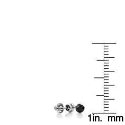 14K White Gold Solitaire Black Round Diamond Bezel Stud Earrings 0.25ct 3mm 12 14K White Gold Solitaire Black Round Diamond Bezel Stud Earrings 0.25ct 3mm -Its Hot Jewelry Shop 14k gold solitaire black round diamond bezel stud earrings 025ct rulerwh