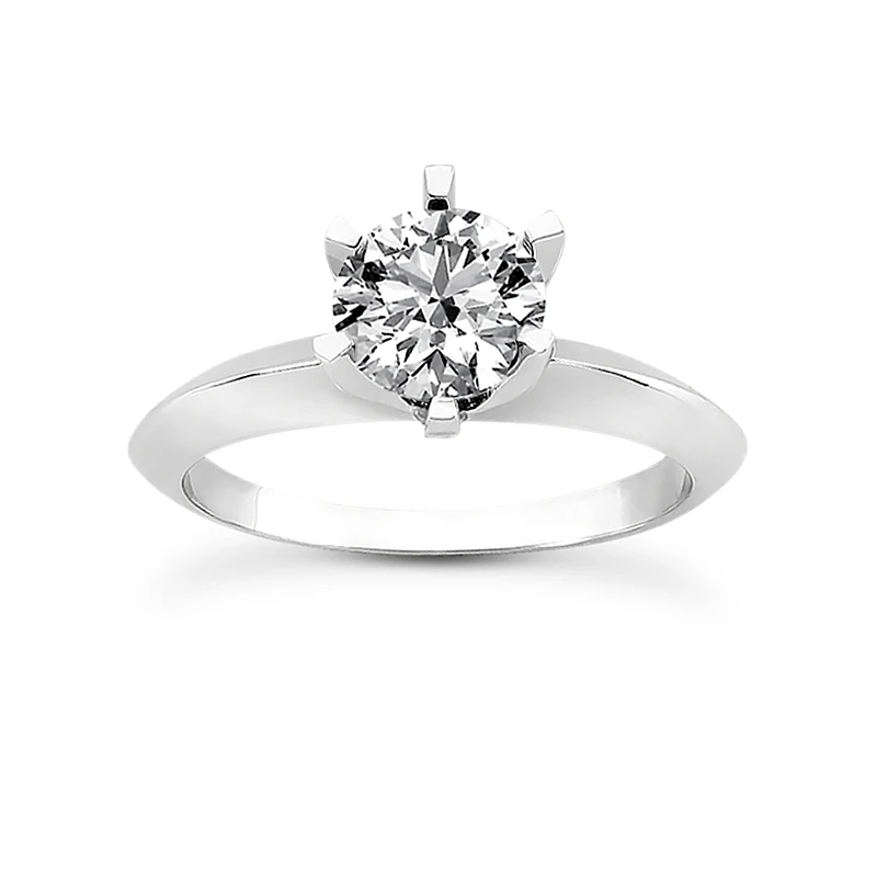 14K White Gold Solitaire Engagement Ring Set 0.50ct Band: 3mm, Eng.: 3mm 6 14K White Gold Solitaire Engagement Ring Set 0.50ct Band: 3mm, Eng.: 3mm - Image 4