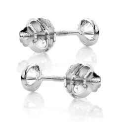 14K White Gold Solitaire Round Diamond Bezel Stud Earrings 0.25ct -Its Hot Jewelry Shop 14k gold solitaire round diamond bezel stud earrings 025ct backwh