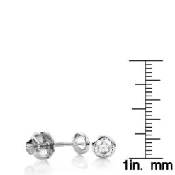 14K White Gold Solitaire Round Bezel Set Diamond Stud Earrings 1.5ct 6mm -Its Hot Jewelry Shop 14k gold solitaire round diamond bezel stud earrings 15ct 1 rulerwh