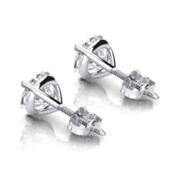 14K White Gold Solitaire Round Diamond Martini Stud Earrings 0.25ct -Its Hot Jewelry Shop 14k gold solitaire round diamond martini stud earrings 025ct backwh