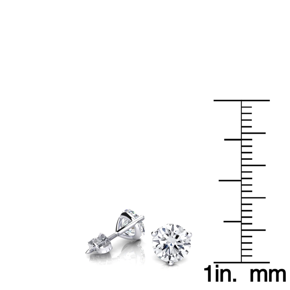 14K White Gold Solitaire Round Diamond Martini Stud Earrings 1.5ct 8 14K White Gold Solitaire Round Diamond Martini Stud Earrings 1.5ct - Image 6