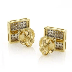 14K Yellow Gold Square Shaped Diamond Stud Earrings 0.41ct -Its Hot Jewelry Shop 14k gold square shaped diamond stud earrings 041ct p 5934 backye
