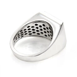 14K White Gold Square Shaped Men's Round Diamond Ring 0.88ct -Its Hot Jewelry Shop 14k gold square shaped mens round diamond ring 088ct p 5880 backwh