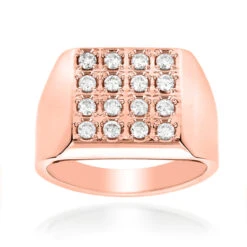 14K White Gold Square Shaped Men's Round Diamond Ring 0.88ct -Its Hot Jewelry Shop 14k gold square shaped mens round diamond ring 088ct p 5880 ro