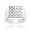 14K White Gold Square Shaped Men's Round Diamond Ring 0.88ct -Its Hot Jewelry Shop 14k gold square shaped mens round diamond ring 088ct p 5880 wh