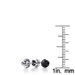 14K White Gold Black Diamonds Stud Earrings 1 Carat 5mm Bezel Setting -Its Hot Jewelry Shop 14k gold stud earrings with black diamonds 1 carat p 6047 rulerwh