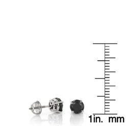 14K White Gold Stud Earrings With Prong Set Black Diamonds 1 Carat 5mm 13 14K White Gold Stud Earrings With Prong Set Black Diamonds 1 Carat 5mm -Its Hot Jewelry Shop 14k gold stud earrings with black diamonds 1 carat p 6054 rulerwh