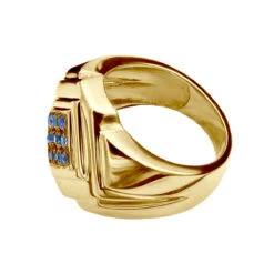 14K Rose Gold Tanzanite Men's Ring By Luxurman -Its Hot Jewelry Shop 14k gold tanzanite mens ring by luxurman backye 20211114