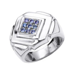 14K Rose Gold Tanzanite Men's Ring By Luxurman -Its Hot Jewelry Shop 14k gold tanzanite mens ring by luxurman wh 20211114