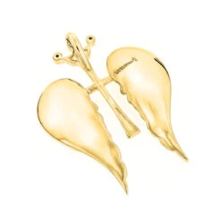 14K White/Yellow Gold Unique Angel Wings Diamond Cross Pendant With Crown 0.4ct -Its Hot Jewelry Shop 14k gold unique angel wings diamond cross pendant with crown 05ct backye 2