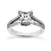 14K White Gold Unique Diamond Engagement Ring 0.50ct