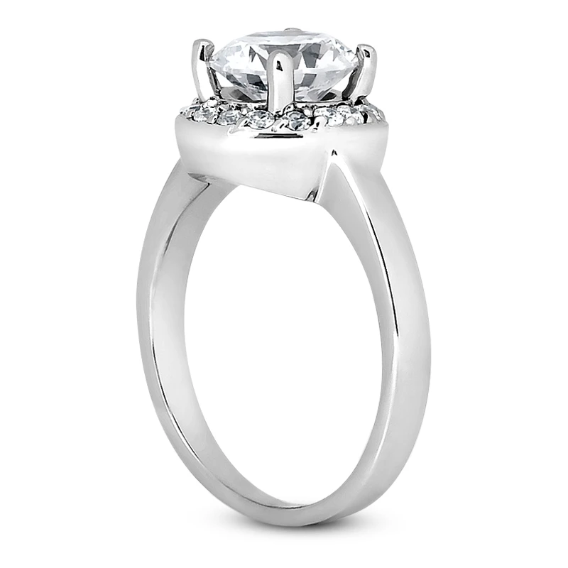 14K White Gold Unique Diamond Engagement Ring 0.62ct 2.20mm 6 14K White Gold Unique Diamond Engagement Ring 0.62ct 2.20mm - Image 4
