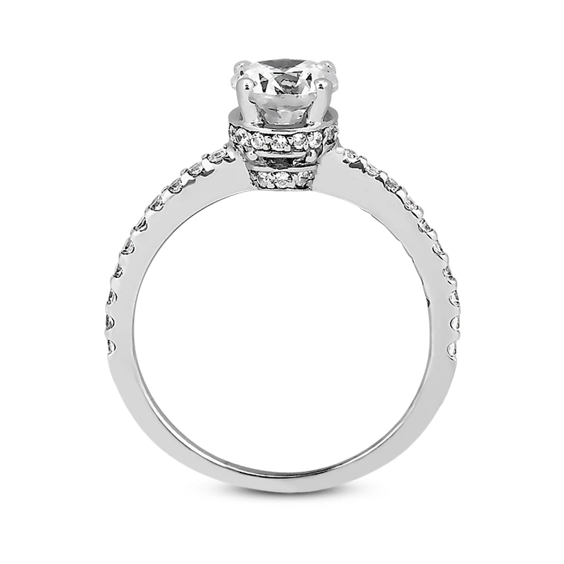 14K White Gold Unique Diamond Engagement Ring 0.83ct 2mm 11 14K White Gold Unique Diamond Engagement Ring 0.83ct 2mm - Image 9