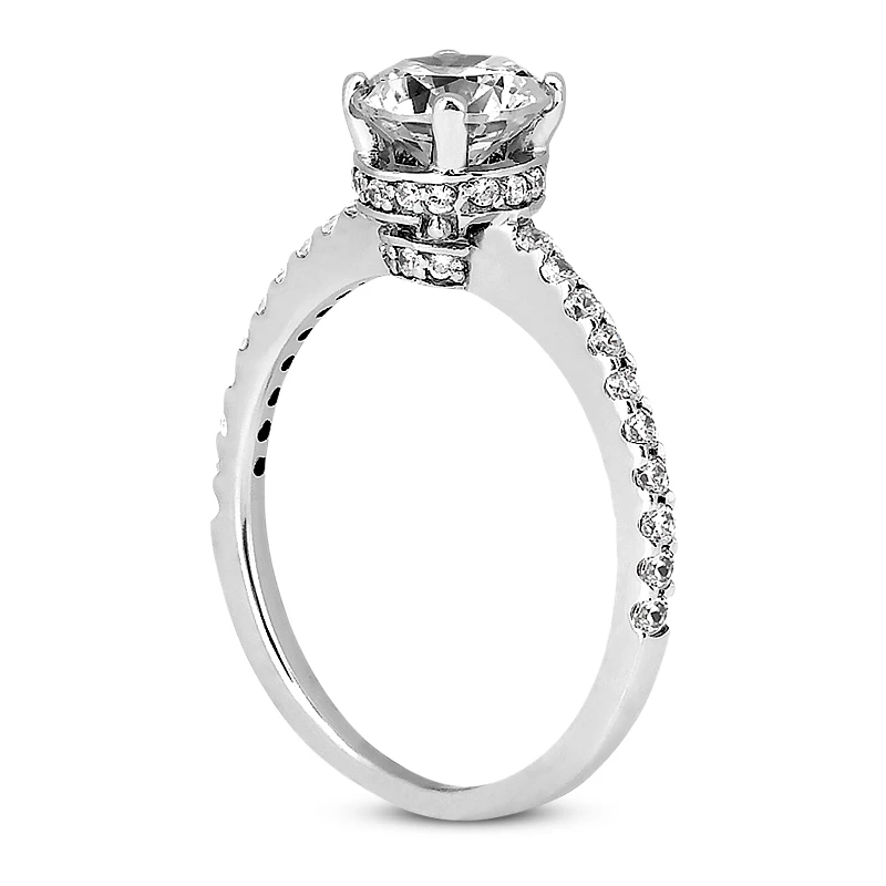 14K White Gold Unique Diamond Engagement Ring 0.83ct 2mm 6 14K White Gold Unique Diamond Engagement Ring 0.83ct 2mm - Image 4