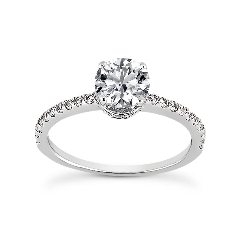 14K White Gold Unique Diamond Engagement Ring 0.83ct 2mm 3 14K White Gold Unique Diamond Engagement Ring 0.83ct 2mm