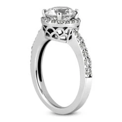 14K White Gold Unique Diamond Engagement Ring 0.86ct 1.8mm -Its Hot Jewelry Shop 14k gold unique diamond engagement ring 086ct p 23986 back white 20220426