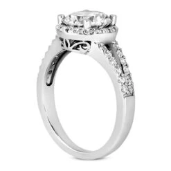 14K White Gold Unique Diamond Engagement Ring 0.88ct 4.5mm -Its Hot Jewelry Shop 14k gold unique diamond engagement ring 088ct p 23602 back white 20220426
